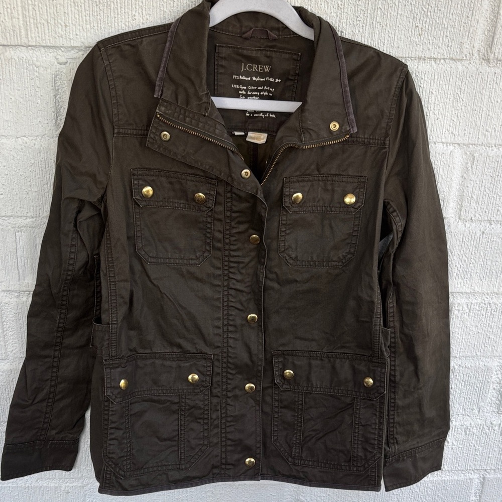 J. Crew Relaxed Boyfriend Fit Green Utility Jacket sz XS